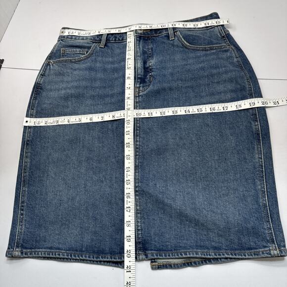 Old Navy Jean Skirt Size 10 Straight Y2K Grunge Streetwear Edgy Retro Minimalist - Picture 13 of 15